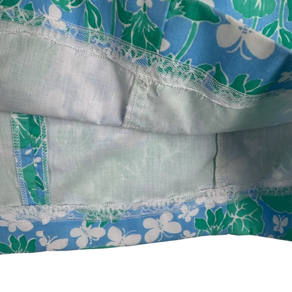 Vintage LILLY PULITZER 90s / 00s Floral Print Skirt Size 8 Blue Green - Picture 3 of 7